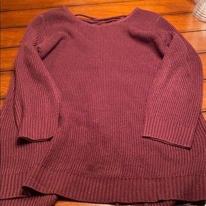 Maroon sweater with ties in back